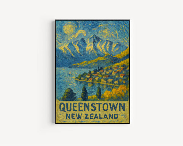 Queenstown New Zealand Print Wall Art, Queenstown Poster, Queenstown Wall Art, New Zealand Travel Print, New Zealand Travel Gift
