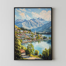 Queenstown Travel Print, Travel Poster of Queenstown, New Zealand Art Lovers Gift
