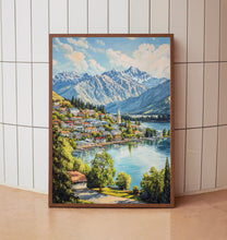 Queenstown Travel Print, Travel Poster of Queenstown, New Zealand Art Lovers Gift