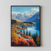 Queenstown Travel Print, Travel Poster of Queenstown, New Zealand Art Lovers Gift 2 1