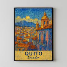 Quito Travel Print Wall Art, Quito - Ecuador City Print, Quito Travel Gift, Quito City Poster, Van Gogh style Travel Gift, Wedding Gift