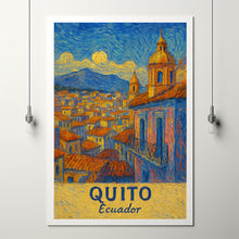 Quito Travel Print Wall Art, Quito - Ecuador City Print, Quito Travel Gift, Quito City Poster, Van Gogh style Travel Gift, Wedding Gift
