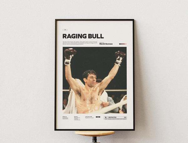 Raging Bull Film Poster, Martin Scorsese's Raging Bull Movie Alternative Poster Print, Robert De Niro Poster Print, Cinematic Room Decor 1872394852