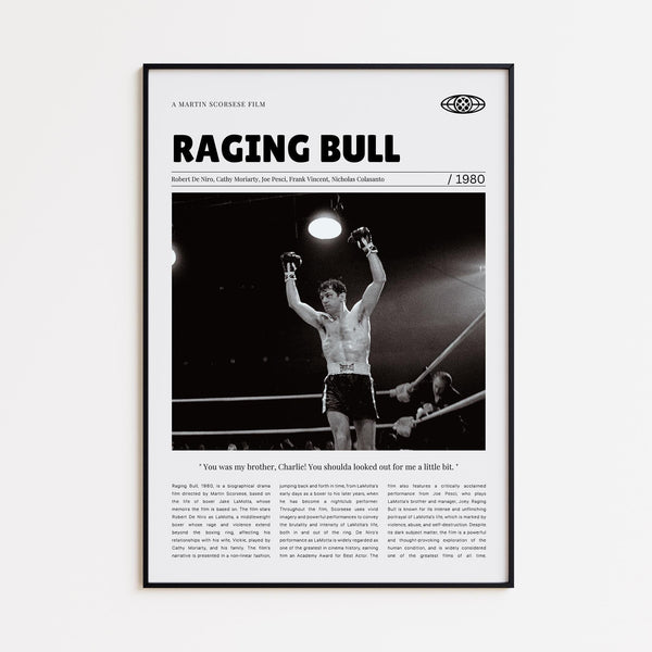 Raging Bull, Martin Scorsese, Retro Movie Poster, Custom Movie Poster 4421169750