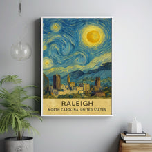 Raleigh Poster Print, Raleigh Travel Poster, Raleigh Van Gogh Style Wall Art, Raleigh, North Carolina, United States