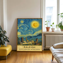 Raleigh Poster Print, Raleigh Travel Poster, Raleigh Van Gogh Style Wall Art, Raleigh, North Carolina, United States