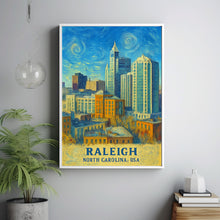 Raleigh Print, Raleigh Photo Poster, Raleigh Travel Wall Art, Raleigh Map, Raleigh Van Gogh Style, Raleigh Wall Décor, North Carolina, USA