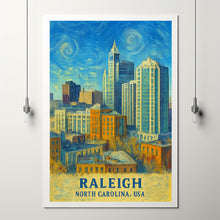 Raleigh Print, Raleigh Photo Poster, Raleigh Travel Wall Art, Raleigh Map, Raleigh Van Gogh Style, Raleigh Wall Décor, North Carolina, USA