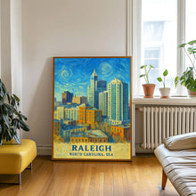 Raleigh Print, Raleigh Photo Poster, Raleigh Travel Wall Art, Raleigh Map, Raleigh Van Gogh Style, Raleigh Wall Décor, North Carolina, USA