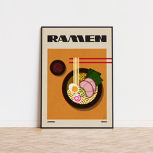 Ramen Food Poster  Mid Century Modern  Retro Kitchen Decor  Japan Poster  Modern Food Art  Asian Food Print 1501707405