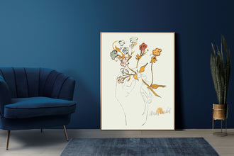 Rare Andy Warhol Flower drawing poster, Andy Warhol Flower Print, Flower Hand poster, Andy Warhol Wall art decor, Warhol Home Decor 1145254205