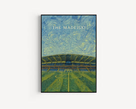 Reading Football Contemporary Art Print, Madejski Stadium Poster Illustration