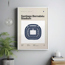 Real Madrid Poster, Santiago Bernabeu Stadium Print, Mid Century Modern Soccer Poster,-XT4ZJK