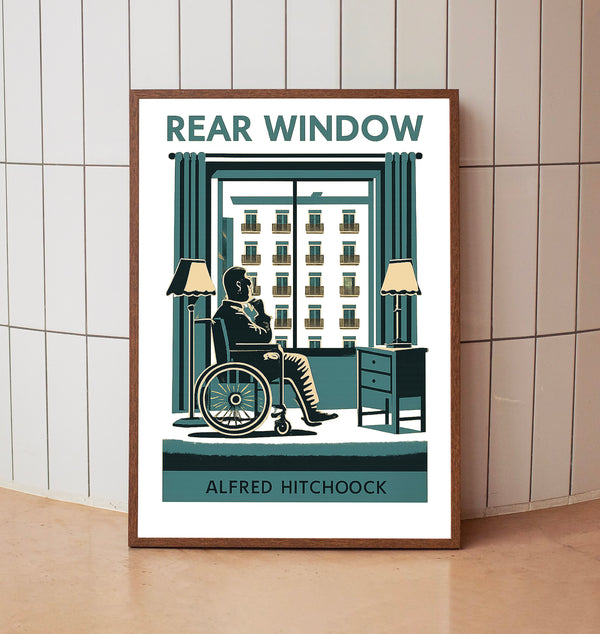 Rear Window Poster, Alfred Hitchcock Wall Art, Vintage Movie Print, Thriller Home Decor, Handmade Retro