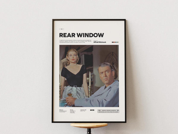 Rear Window Poster, James Stewart and Grace Kelly Poster, Alfred Hitchcock Film Rear Window Print, Cult Movie Wall Decor Idea 4359128589