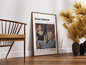 Rear Window Poster, James Stewart and Grace Kelly Poster, Alfred Hitchcock Film Rear Window Print, Cult Movie Wall Decor Idea 4359128589