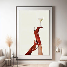 Red Boot Martini Wall Art, Bar Cart Art, Vintage Poster, Canvas Posters, Wall Art Poster, Poster Gifts, Unframed 1852281383