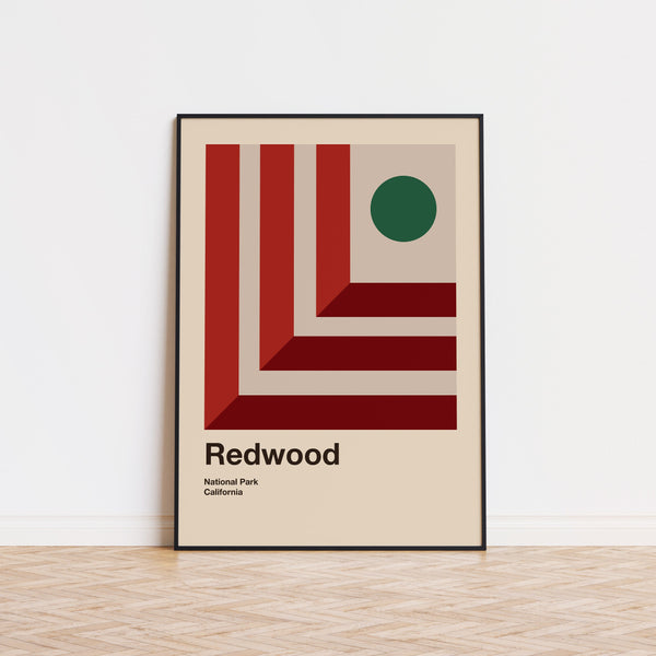 Redwood National Park Mid Century Poster  Abstract Travel Poster  Minimalist Art Print  National Park Poster   California Poster 1490605206