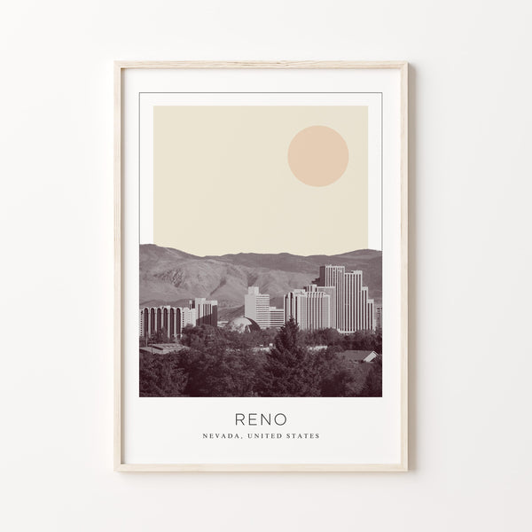 Reno Poster Print, Reno Travel Poster, Reno Minimalistic Wall Art, Reno, Nevada, United States 1868247872