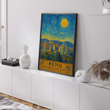 Reno Poster Print, Reno Travel Poster, Reno Van Gogh Style Wall Art, Reno, Nevada, United States