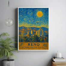 Reno Poster Print, Reno Travel Poster, Reno Van Gogh Style Wall Art, Reno, Nevada, United States