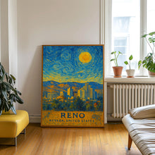 Reno Poster Print, Reno Travel Poster, Reno Van Gogh Style Wall Art, Reno, Nevada, United States