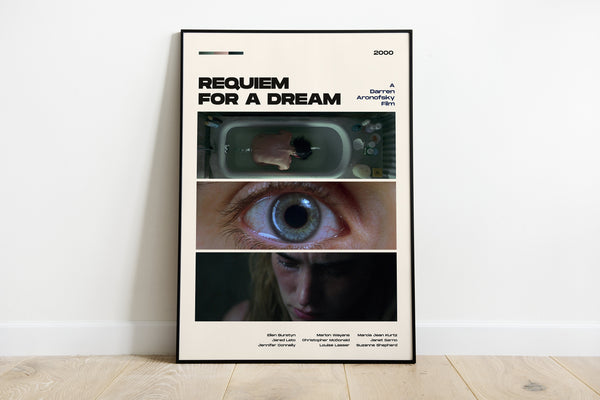 Requiem for a Dream Movie Poster, Modern Movie Poster Print, Requiem for a Dream Poster Wall Decor, DIGITAL FILES, Jared Leto 1418918814