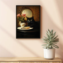 Retro Ginger Cat & Coffee Wall Art Print, TeaCups Vintage Kitchen Decor, Dining Room Artwork 4