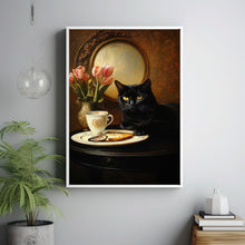 Retro Ginger Cat & Coffee Wall Art Print, TeaCups Vintage Kitchen Decor, Dining Room Artwork 4