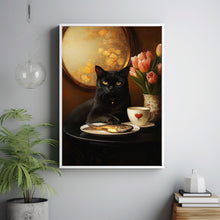 Retro Ginger Cat & Coffee Wall Art Print, TeaCups Vintage Kitchen Decor, Dining Room Artwork 4