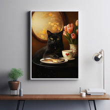 Retro Ginger Cat & Coffee Wall Art Print, TeaCups Vintage Kitchen Decor, Dining Room Artwork 4