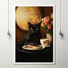 Retro Ginger Cat & Coffee Wall Art Print, TeaCups Vintage Kitchen Decor, Dining Room Artwork 4