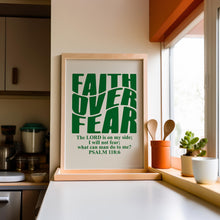 Retro Christian Wall Art, Faith Print, Christian Poster, Bible Verse, Digital Download, Religious Wall Decor, Psalm Scripture, Green Poster 1786792130