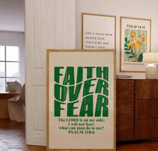 Retro Christian Wall Art, Faith Print, Christian Poster, Bible Verse, Digital Download, Religious Wall Decor, Psalm Scripture, Green Poster 1786792130