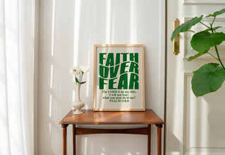 Retro Christian Wall Art, Faith Print, Christian Poster, Bible Verse, Digital Download, Religious Wall Decor, Psalm Scripture, Green Poster 1786792130
