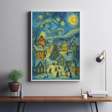 Retro Christmas Town Print Vintage Holiday Wall Art (2)