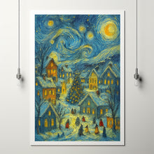 Retro Christmas Town Print Vintage Holiday Wall Art (2)