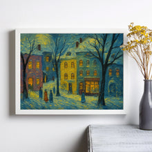 Retro Christmas Village Samsung Art Whimsical Winter Holiday Modern Farmhouse