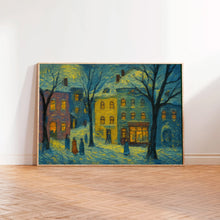 Retro Christmas Village Samsung Art Whimsical Winter Holiday Modern Farmhouse