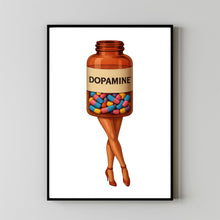 Retro Dopamine Art Decor, Dopamine Pills Women Poster Collage Art Retro Surreal Art Psychedelic