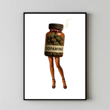 Retro Dopamine Art Decor, Dopamine Weed Art Cannabis Poster Collage Art Retro Surreal Art