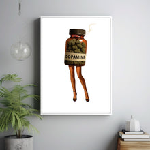 Retro Dopamine Art Decor, Dopamine Weed Art Cannabis Poster Collage Art Retro Surreal Art