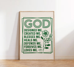 Retro God Print, Christian Wall Art, Christian Poster, Digital Download, Wall Decor, Printable Art, Gift For Christians, Green Poster 1854815013