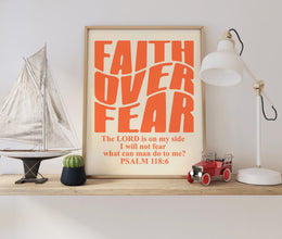 Retro Groovy Christian Print, Psalm Scripture Faith over Fear, Christian Poster, Bible Verse, Digital Download, Wall Decor, Printable Art 1767590448