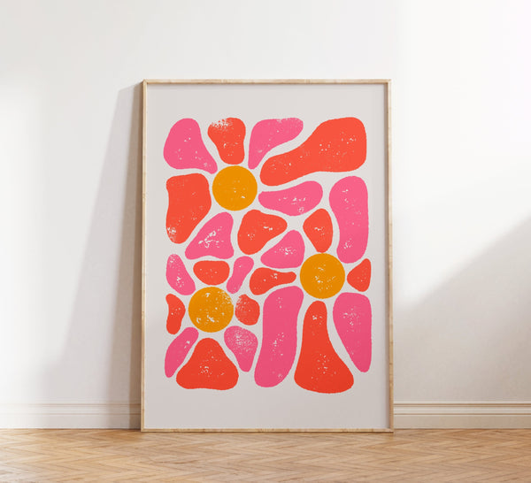 Retro Groovy Flower Wall Print, Groovy Poster, Digital Download Print, Retro Wall Decor, Large Printable Art,  Floral Poster, Trendy Poster 1468894112