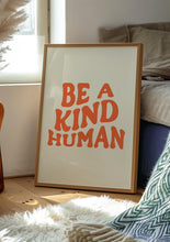 Retro Groovy Wall Art, Be a Kind Human Print, Digital Download print, Printable art, Retro Orange poster, Wall Decor, Inspirational print 1481339466