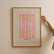 Retro Quote Wall Print, Christian Poster, Loved Print, Roman Bible Verse, Groovy Print, Inspirational print, Digital Download, Wall Decor 1584056359