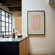 Retro Quote Wall Print, Christian Poster, Loved Print, Roman Bible Verse, Groovy Print, Inspirational print, Digital Download, Wall Decor 1584056359