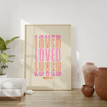 Retro Quote Wall Print, Christian Poster, Loved Print, Roman Bible Verse, Groovy Print, Inspirational print, Digital Download, Wall Decor 1584056359