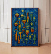 Retro Wine Glasses Trendy Print, Wine Illustration, Bar Cart Art, Trendy Aesthetic Hand Drawn Doodle, Dining Room Kitchen Maximalist Decor